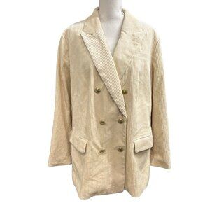 Rowing Blazer Target Womens 2X Corduroy Double Breasted Blazer Preppy Cream